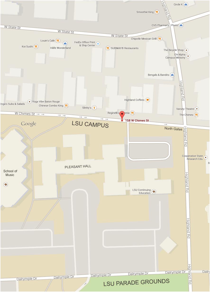 map to hair salon near LSU campus